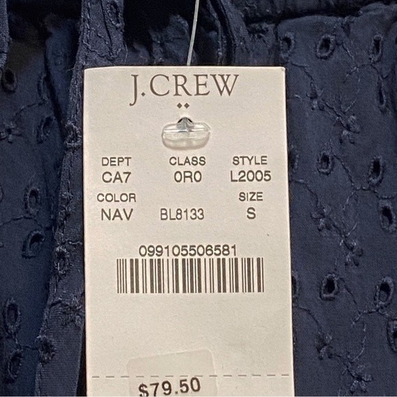 J. Crew NWT Eyelet Drawstring Pants Navy Blue S - Picture 6 of 10